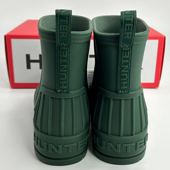 NEW Hunter Big Kid Size 4 Green Short Rain boot waterproof booties Slip on NWT - Picture 6 of 7